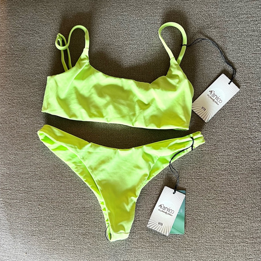 Sun Bleached Ribbed Bikini Set NWT Size S
